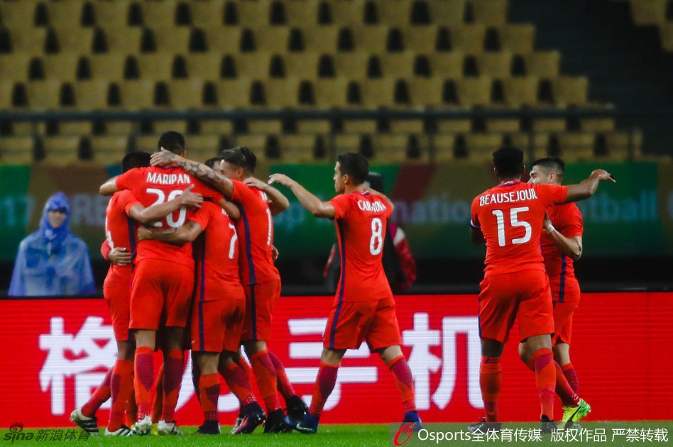 Chile vs. Croacia en China Cup 2017. Fotografía: @fussballchina.