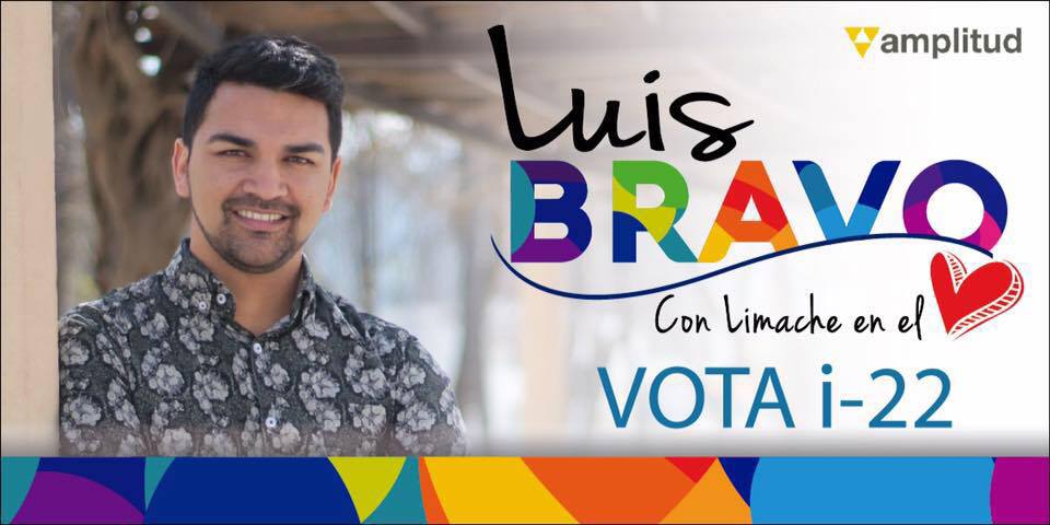 Afiche de Luis Bravo en campaña para concejal.